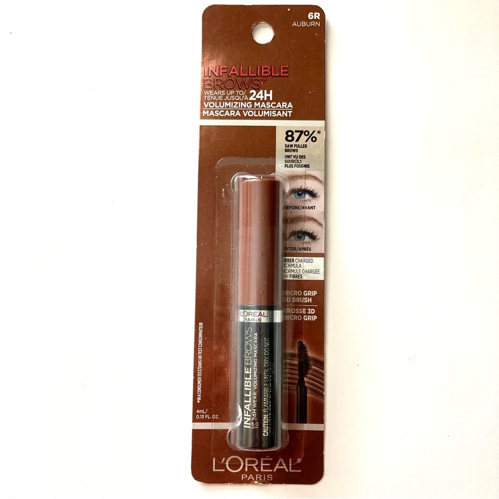 NEW L'Oreal Paris Infallible Volumizing 24H Wear Brow Mascara, Auburn